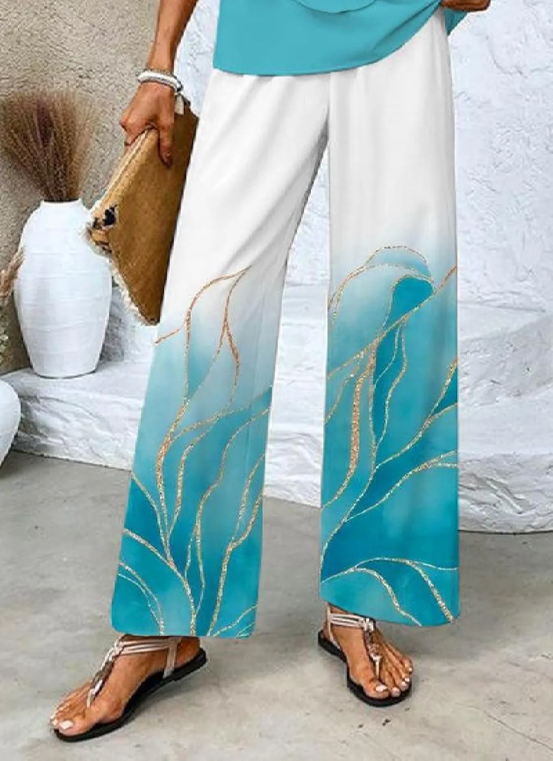 2 Piece Sets for Women Polka Dots Square Neck Tops Wide Leg Crop Pants Vacation Summer Travel Outfits