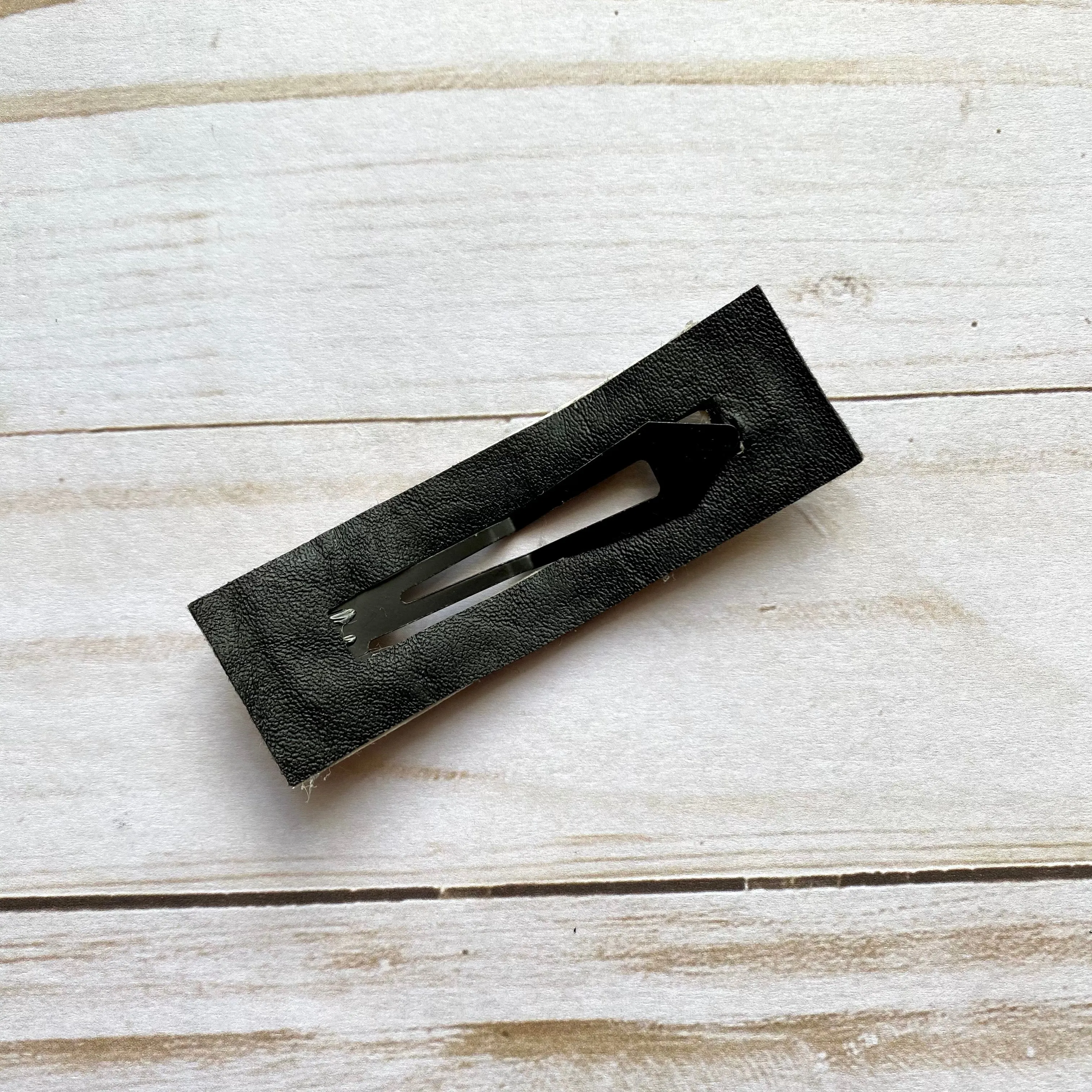 3.25 Tan and Black Animal Print Rectangle Snap Clip