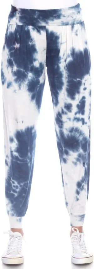 560TD-Navy-XL Tie Dye Harem Pants, Navy - Extra Large