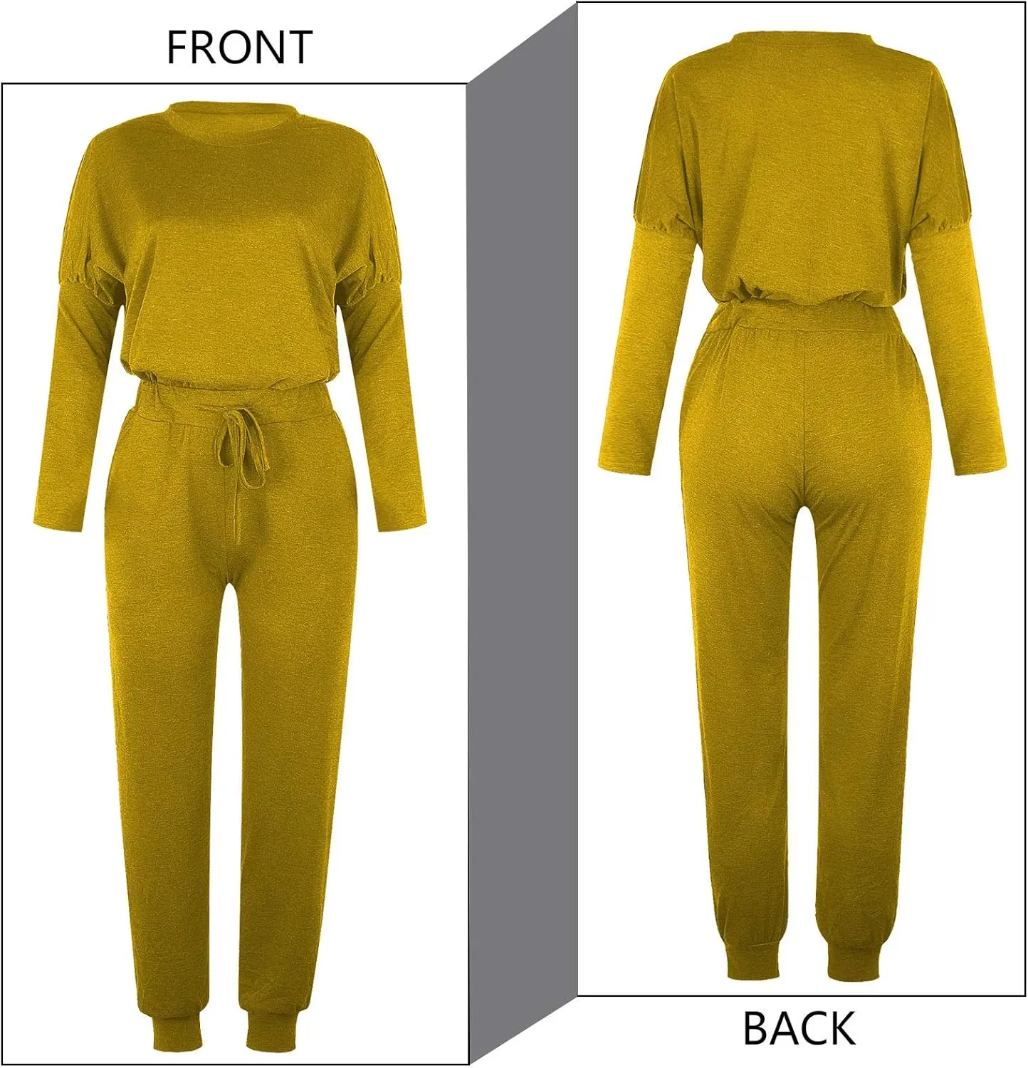 ACOSAP Women Casual Outfit Solid 2 Piece Outfit Long Sleeve Crewneck Pullover Tops and Long Pants Sweatsuits Tracksuits