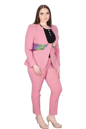 African Pink Ankara Suit