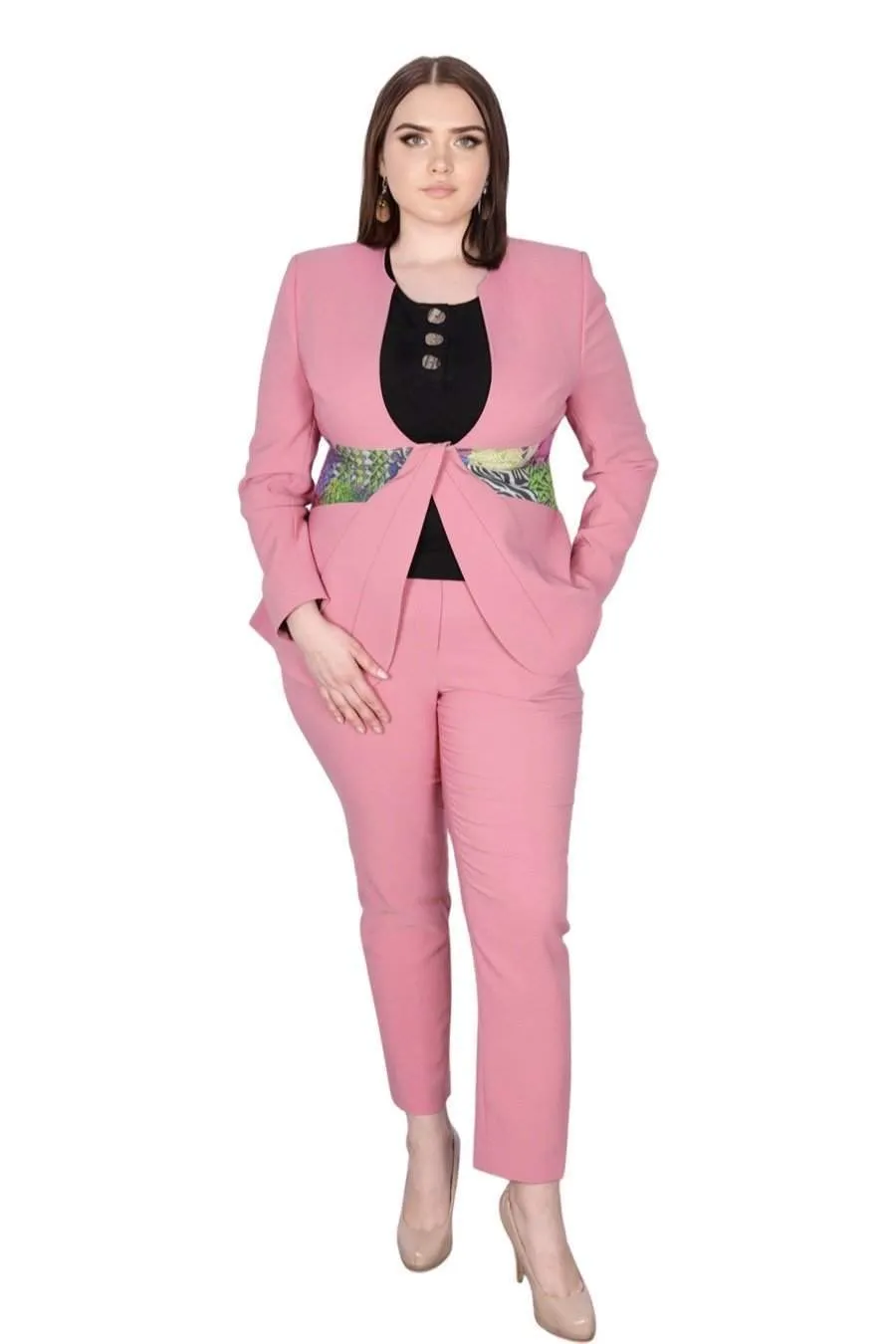 African Pink Ankara Suit