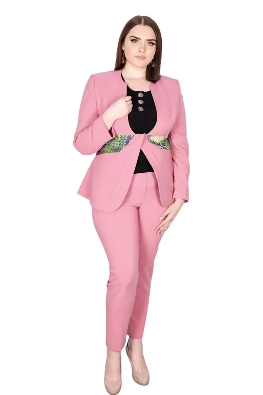 African Pink Ankara Suit