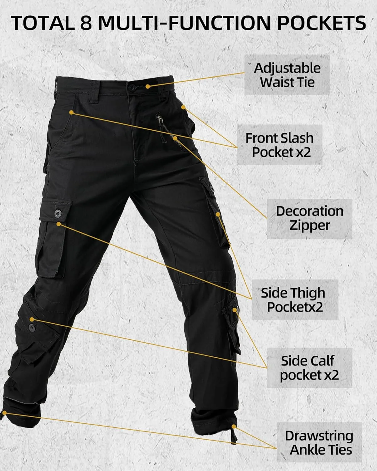 AKARMY Men's Camo Cargo Work Pants Cotton Casual Tactical Combat Military Wild BDU Ripstop Trousers with Multi Pockets