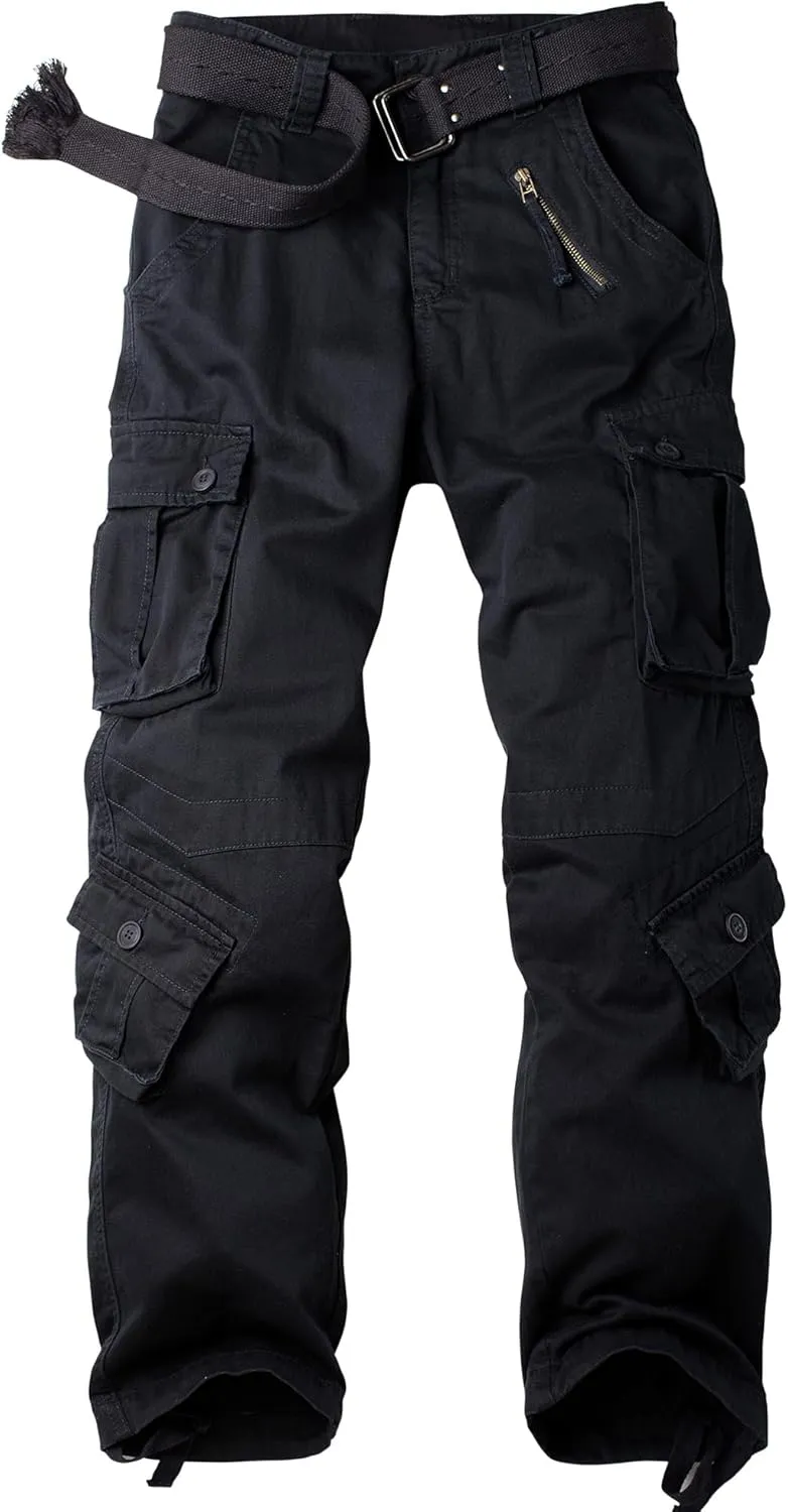AKARMY Men's Camo Cargo Work Pants Cotton Casual Tactical Combat Military Wild BDU Ripstop Trousers with Multi Pockets