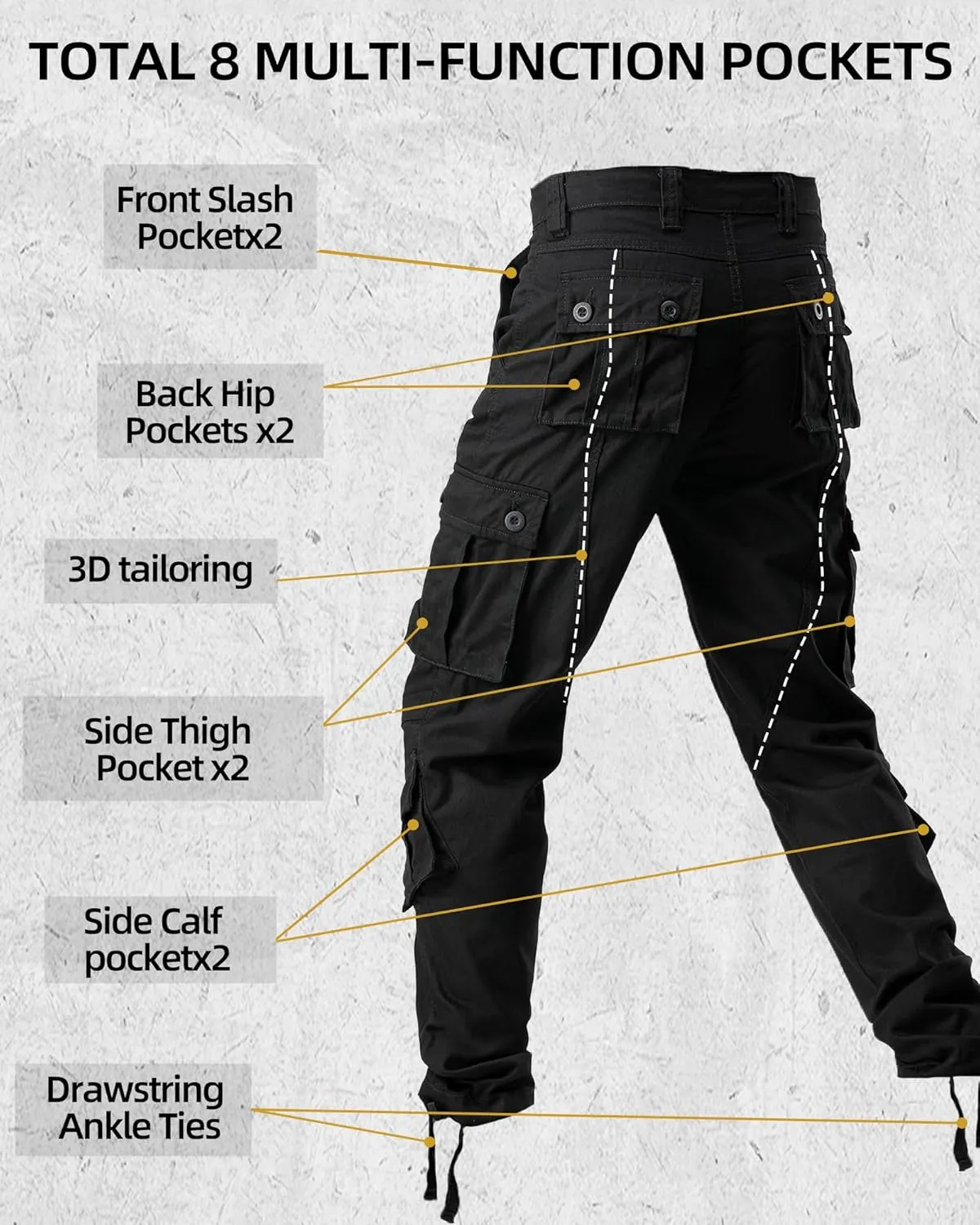 AKARMY Men's Camo Cargo Work Pants Cotton Casual Tactical Combat Military Wild BDU Ripstop Trousers with Multi Pockets