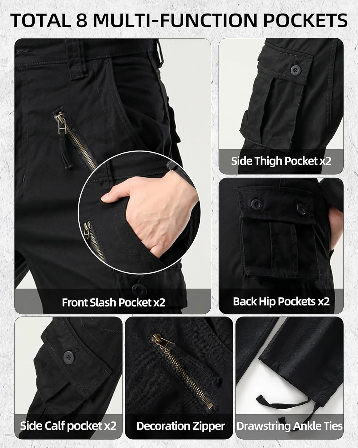 AKARMY Men's Camo Cargo Work Pants Cotton Casual Tactical Combat Military Wild BDU Ripstop Trousers with Multi Pockets
