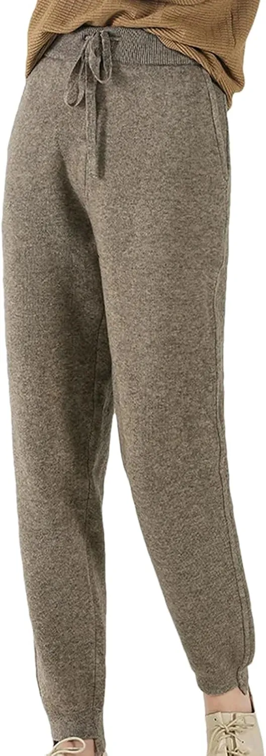 Alloaone Women's Autumn Cashmere Fashion Harem Pants Knitted Loose Leggings Wool Pants