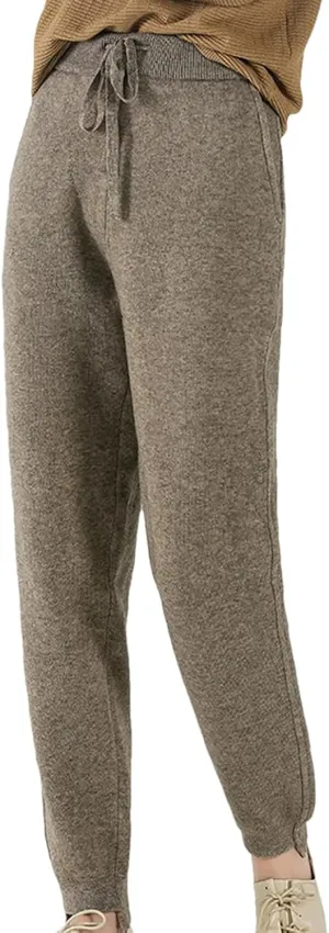 Alloaone Women's Autumn Cashmere Fashion Harem Pants Knitted Loose Leggings Wool Pants