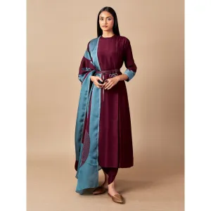 AMPM Purple & Blue Bani Kurta (Set of 3)
