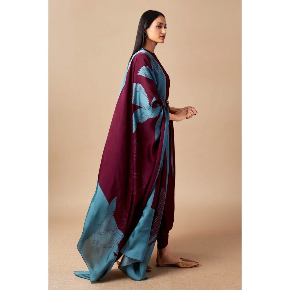 AMPM Purple & Blue Bani Kurta (Set of 3)