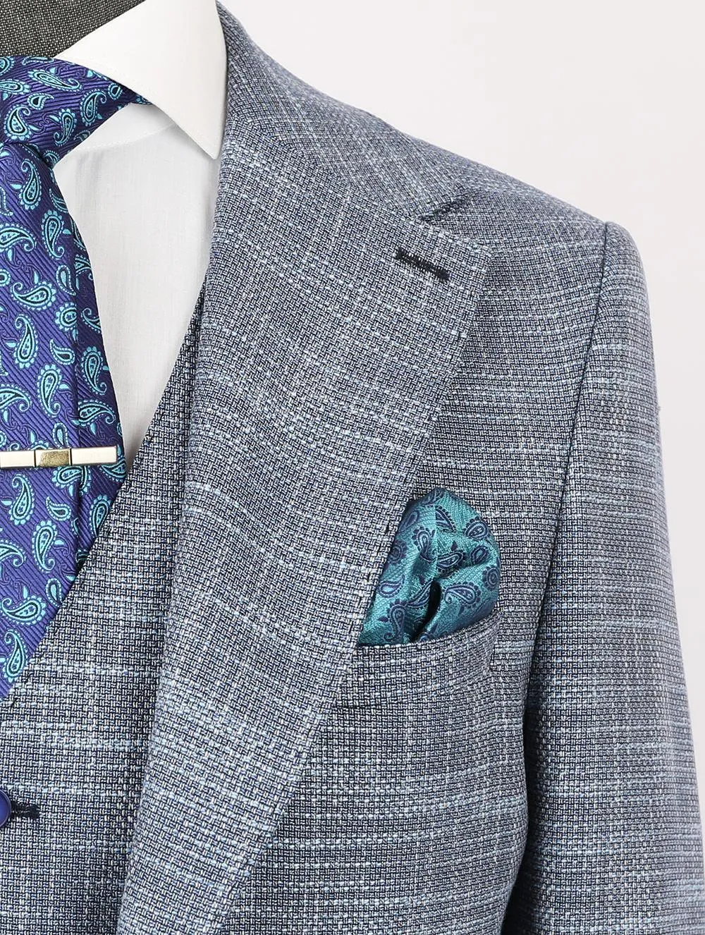 Ander Blue Set Blazer Linen Suit