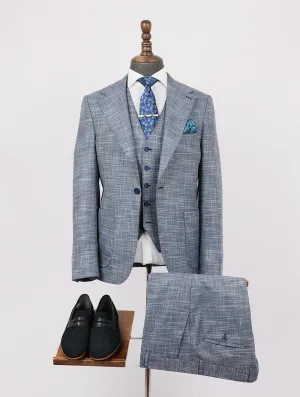 Ander Blue Set Blazer Linen Suit