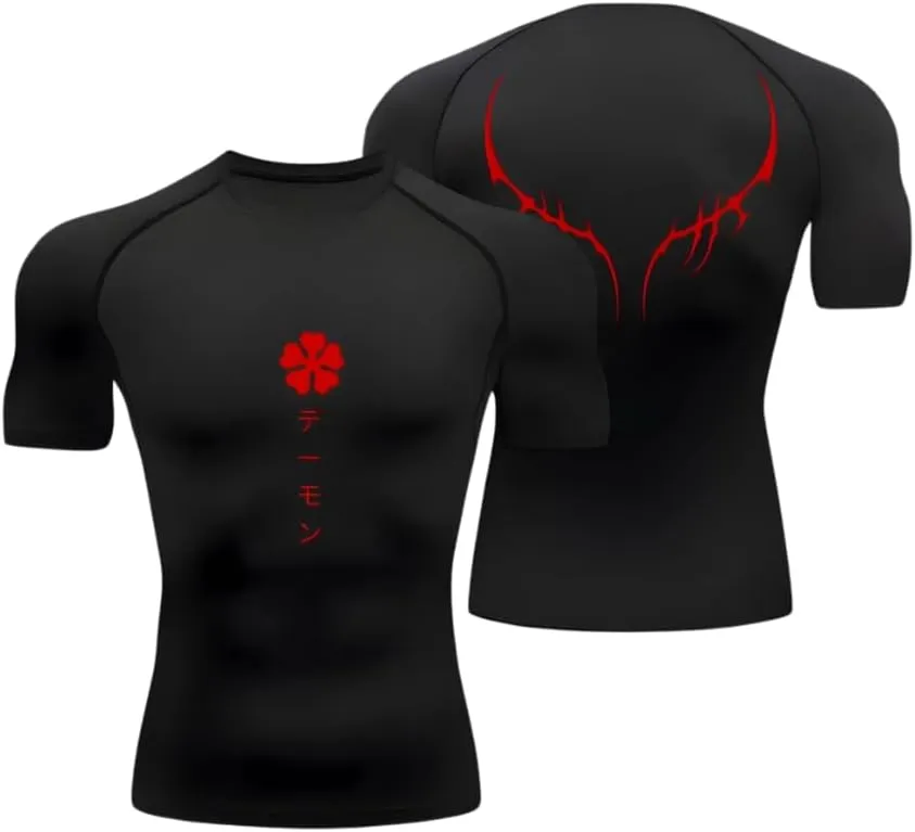 Anime Compression Shirts for Men - Gym Tshirt Wear Athletic Basketball Running Undershirt Workout Gear Top Shirt