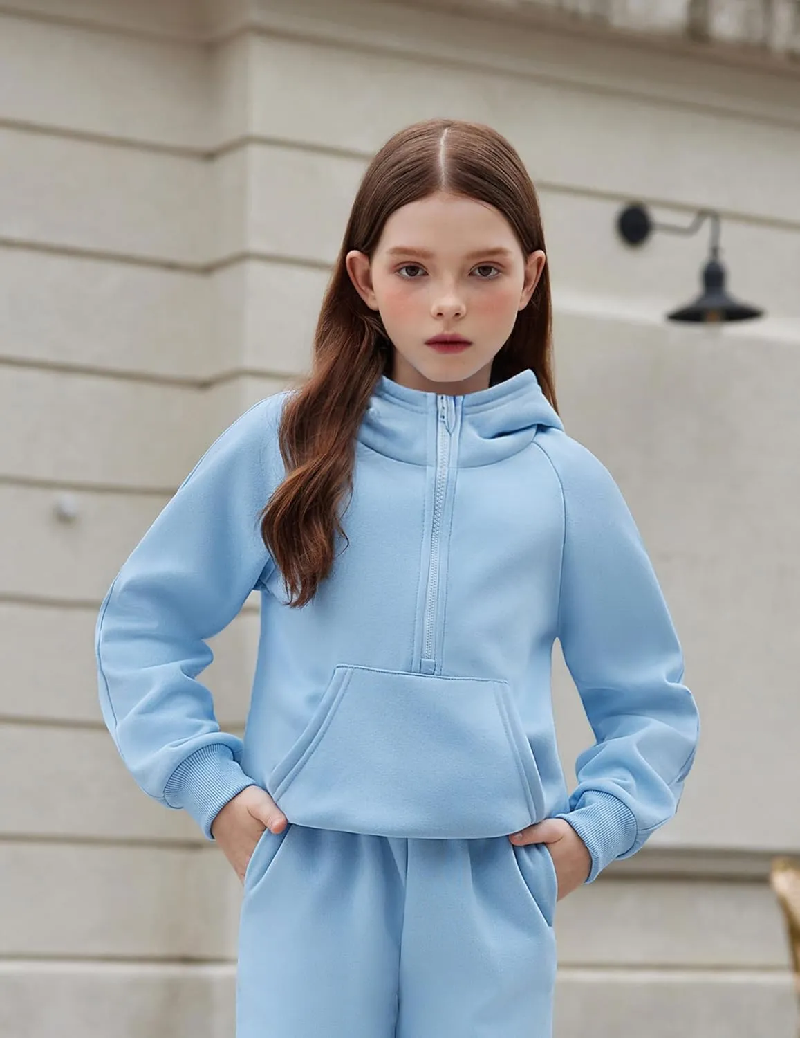 Arshiner Girls Sweatshirt Half Zip Hoodie Fleece Pullover Sweatshirts for Teen Girls Fall Winter Clothes Thumb Hole