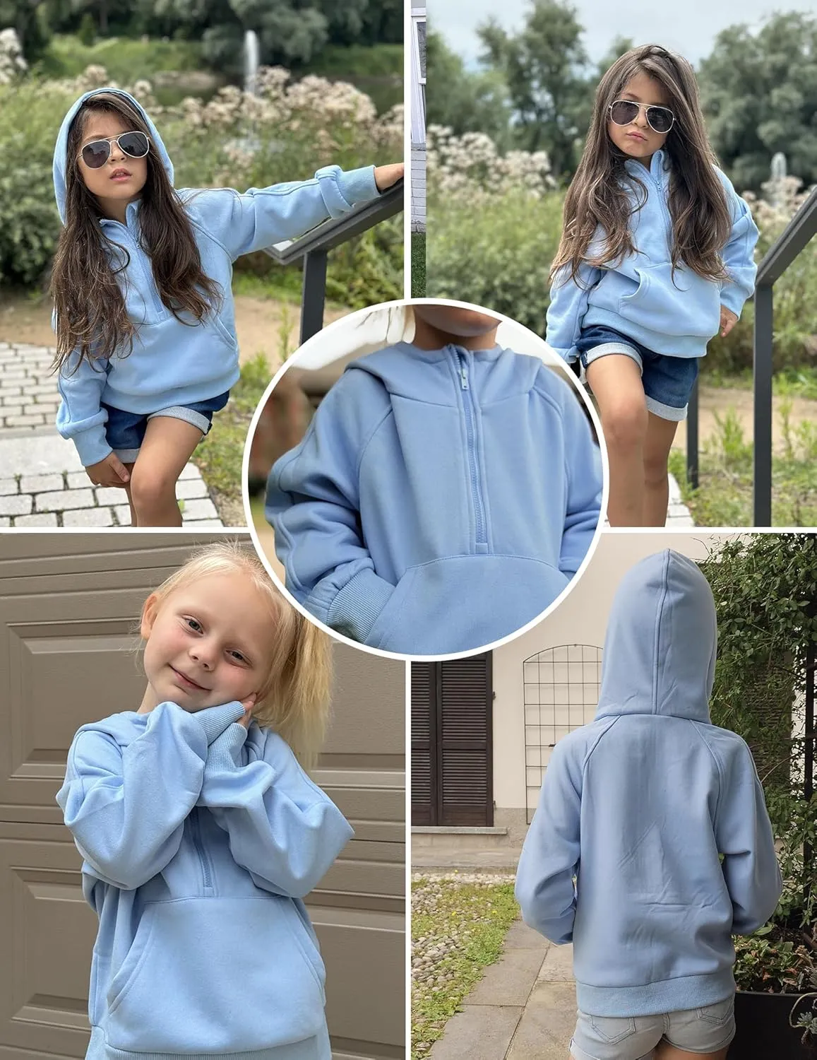 Arshiner Girls Sweatshirt Half Zip Hoodie Fleece Pullover Sweatshirts for Teen Girls Fall Winter Clothes Thumb Hole
