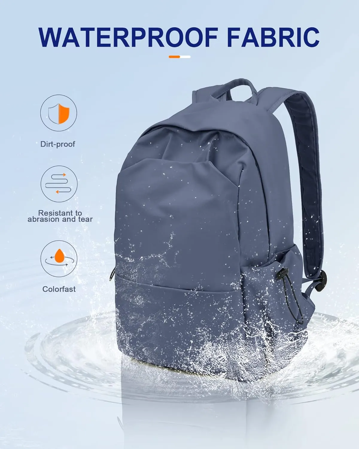 Backpack For Women Men School Aesthetic Lightweight College Backpack for Boys Girls Book Bag Casual Daypack Laptop Gym Backpacks Bluish purple
