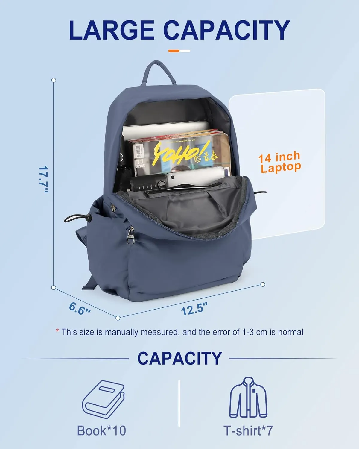 Backpack For Women Men School Aesthetic Lightweight College Backpack for Boys Girls Book Bag Casual Daypack Laptop Gym Backpacks Bluish purple