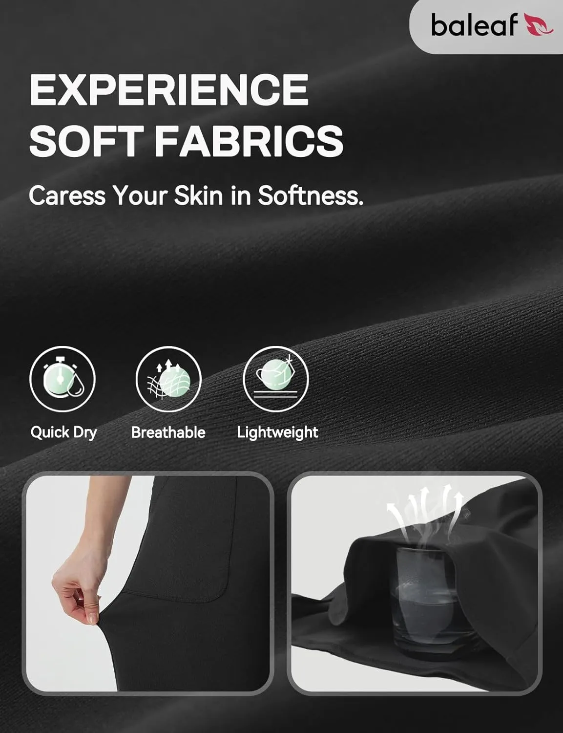 baleaf Capris Pants for Women Yoga Capri Leggings with Pockets Loose High Waist Crop Workout Pants Wide Leg Casual Summer