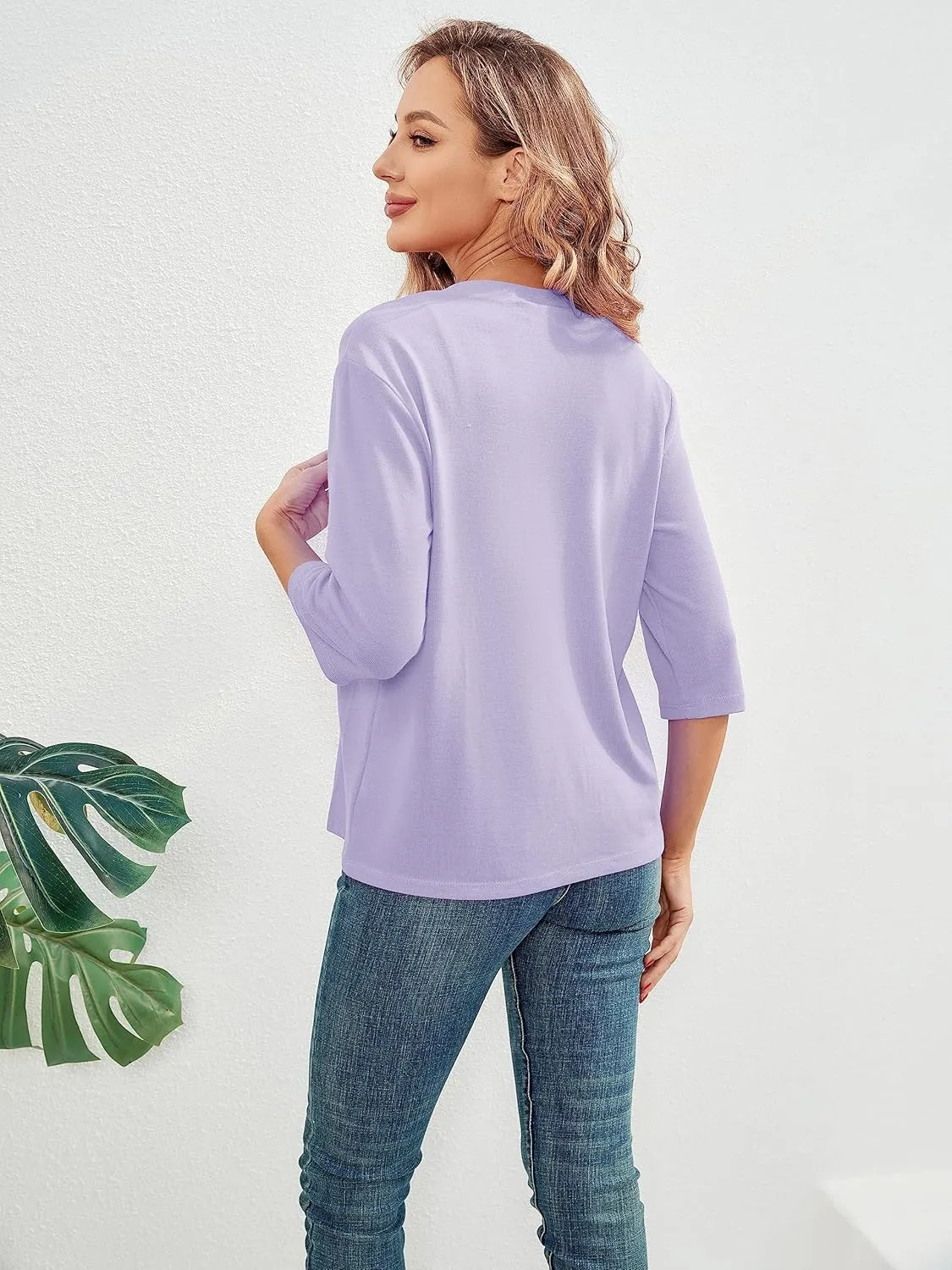 BENANCY Women 3/4 Sleeves Bolero Shrugs Open Front Lightweight Cardigan