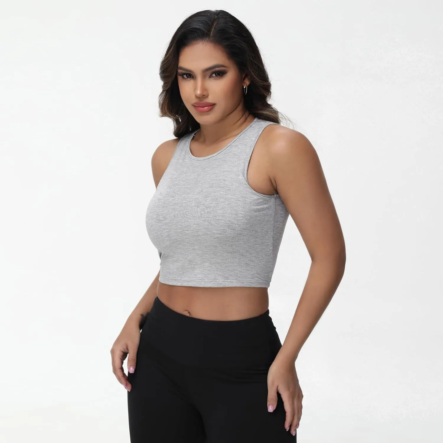 Bhome Longline Nursing & Maternity Bra for Breastfeeding, Maternity Nursing Crop Tank Tops with Built-in Bra for Women