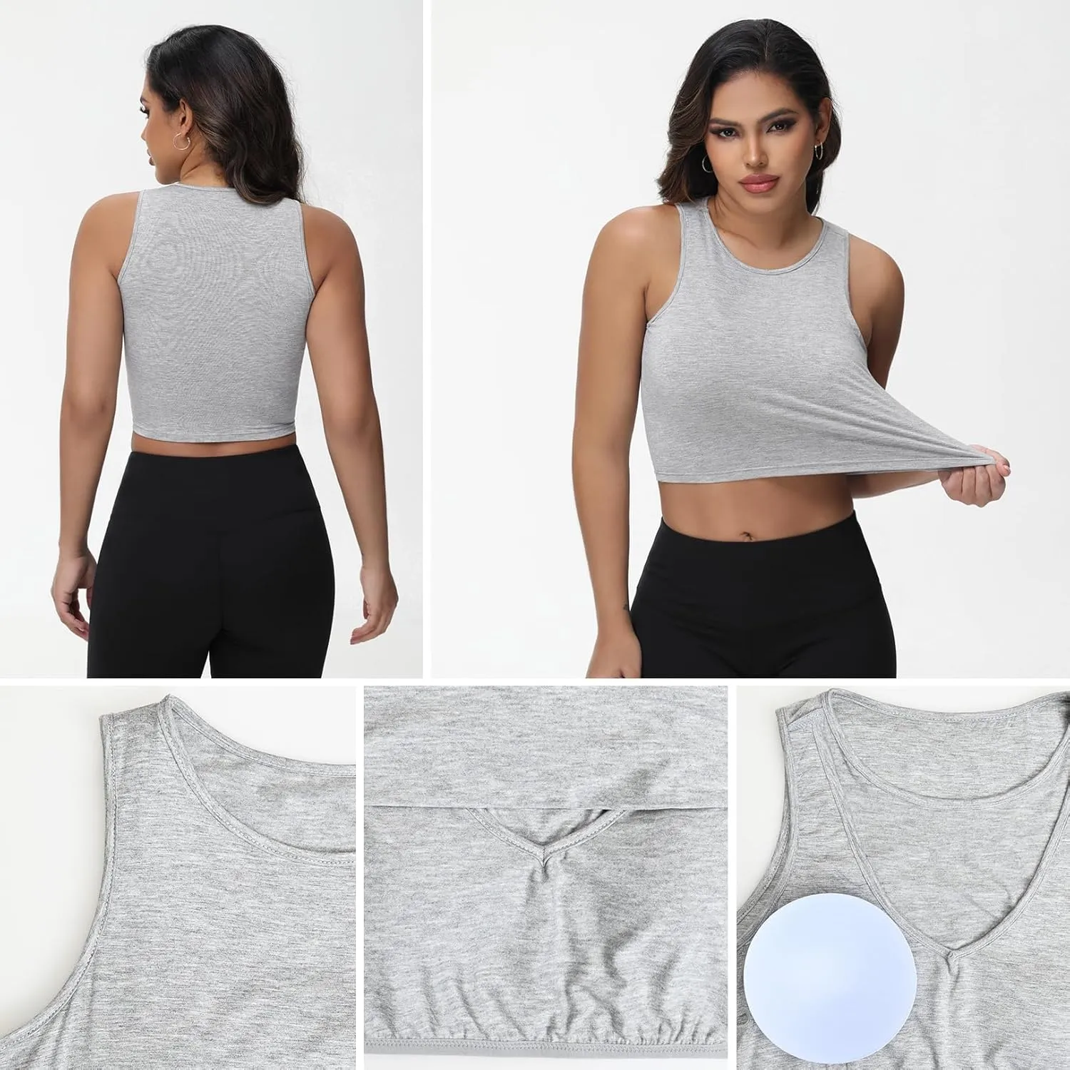 Bhome Longline Nursing & Maternity Bra for Breastfeeding, Maternity Nursing Crop Tank Tops with Built-in Bra for Women