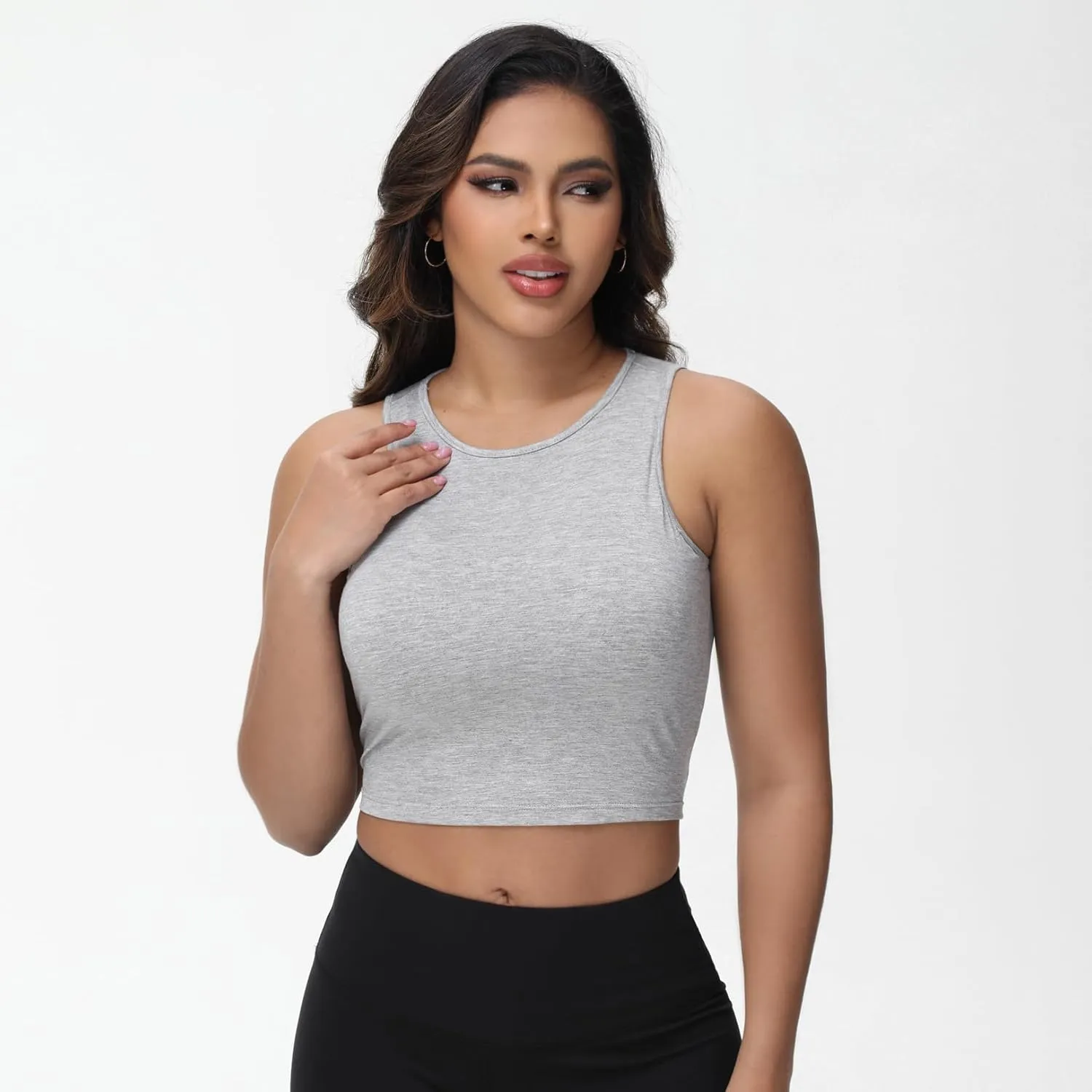 Bhome Longline Nursing & Maternity Bra for Breastfeeding, Maternity Nursing Crop Tank Tops with Built-in Bra for Women