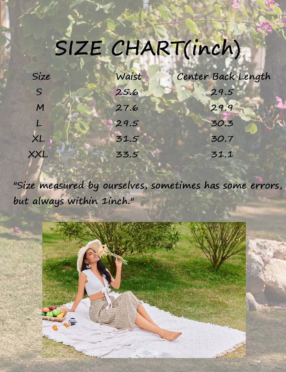 Bluetime Women Floral Print Midi Skirt Summer Beach Pleated Elastic High Waisted A Line Skirt
