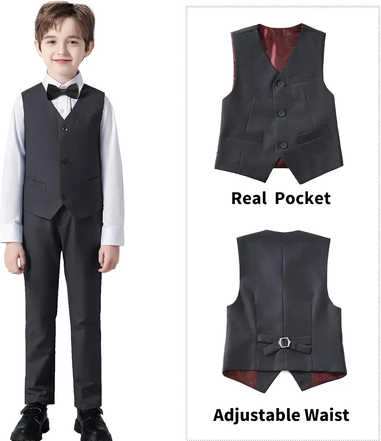 Boys' Suits Formal Tuxedo Slim Fit Boys Suit Set for Wedding Outfit Teen Boy Dress Clothes