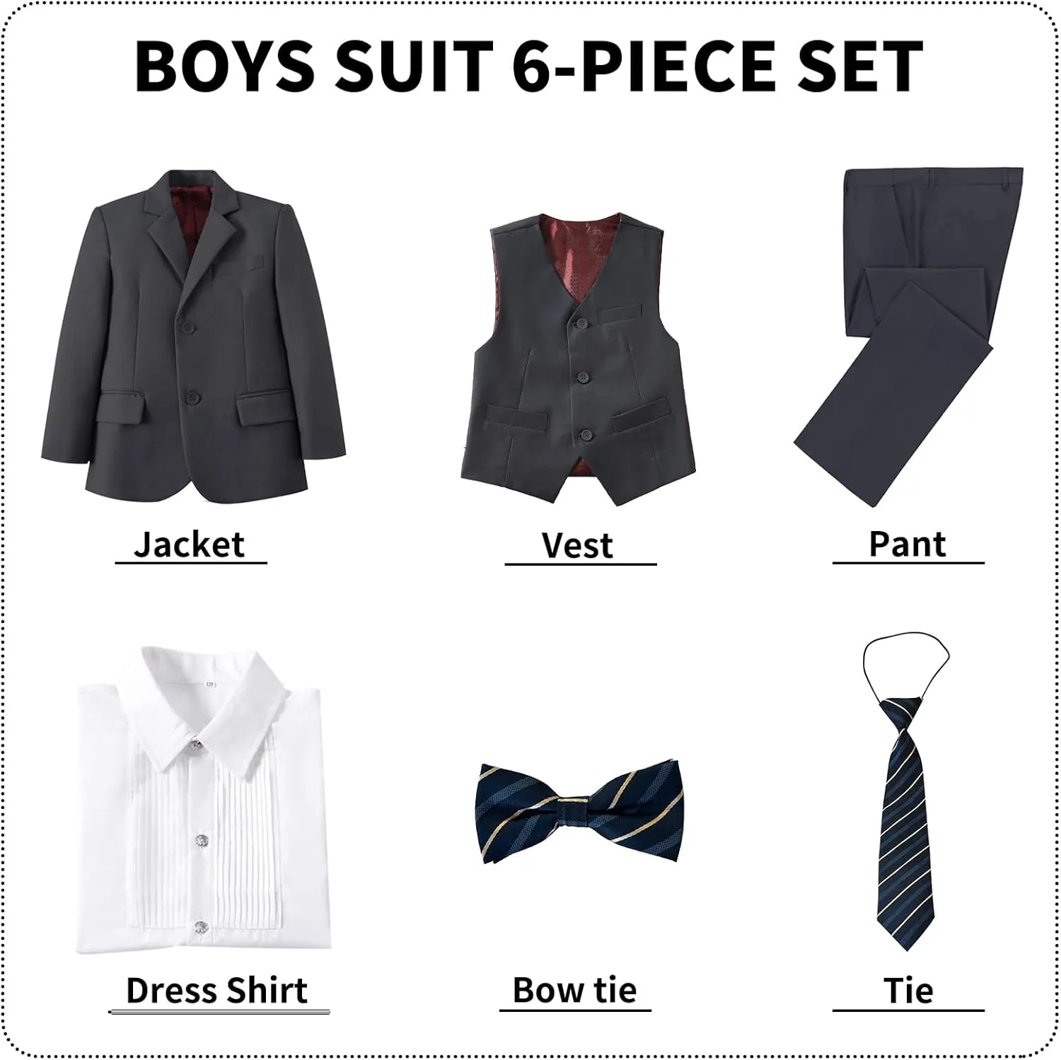 Boys' Suits Formal Tuxedo Slim Fit Boys Suit Set for Wedding Outfit Teen Boy Dress Clothes