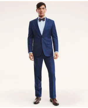 Brooks Brothers Men's Madison Fit Sharkskin 1818 Suit Blue