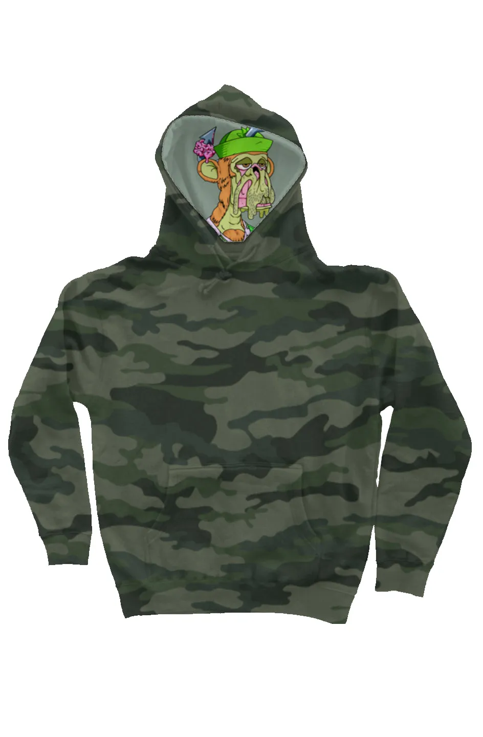 Camo Independent Heavyweight Hoodie feat. MAYC #9904 on Liner Hoodie