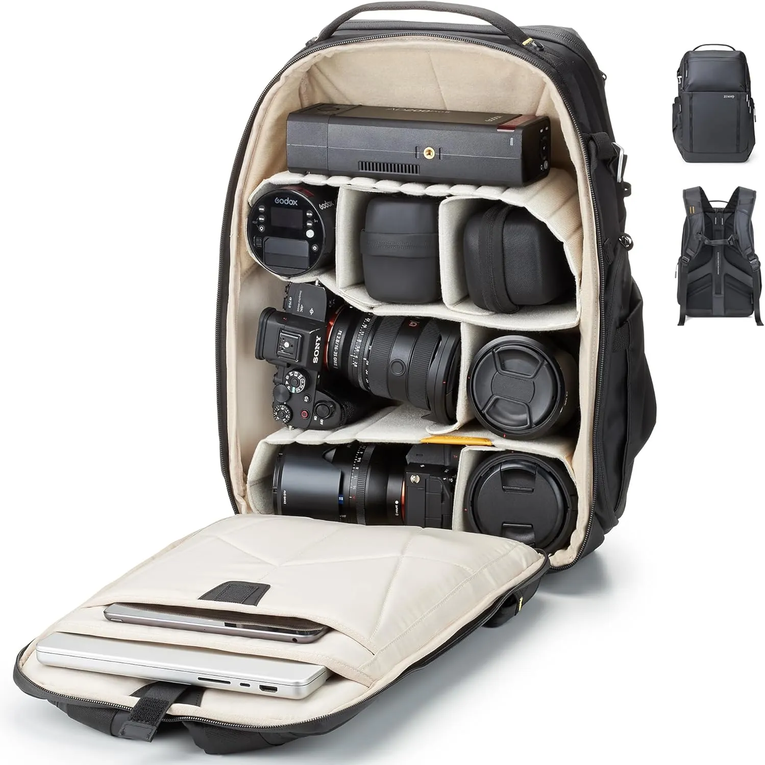 CB23 Camera Backpack for Photographers  Waterproof DSLR Bag with Laptop Compartment, Tripod Holder, 23L Capacity Travel Photography Bag
