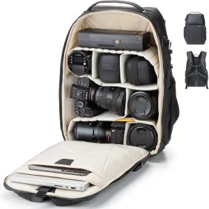 CB23 Camera Backpack for Photographers  Waterproof DSLR Bag with Laptop Compartment, Tripod Holder, 23L Capacity Travel Photography Bag