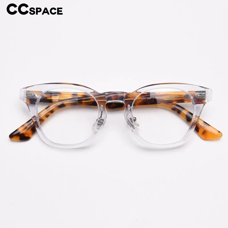 CCspace Unisex Full Rim Square Acetate Fiber Eyeglasses 55683