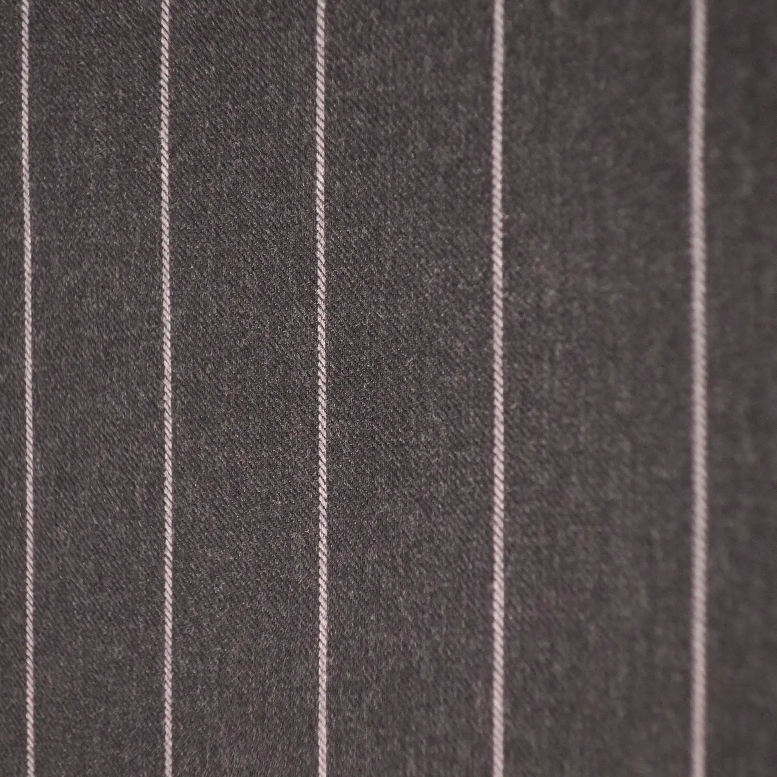 Charcoal and White Striped Loro Piana Wool Suiting Fabric