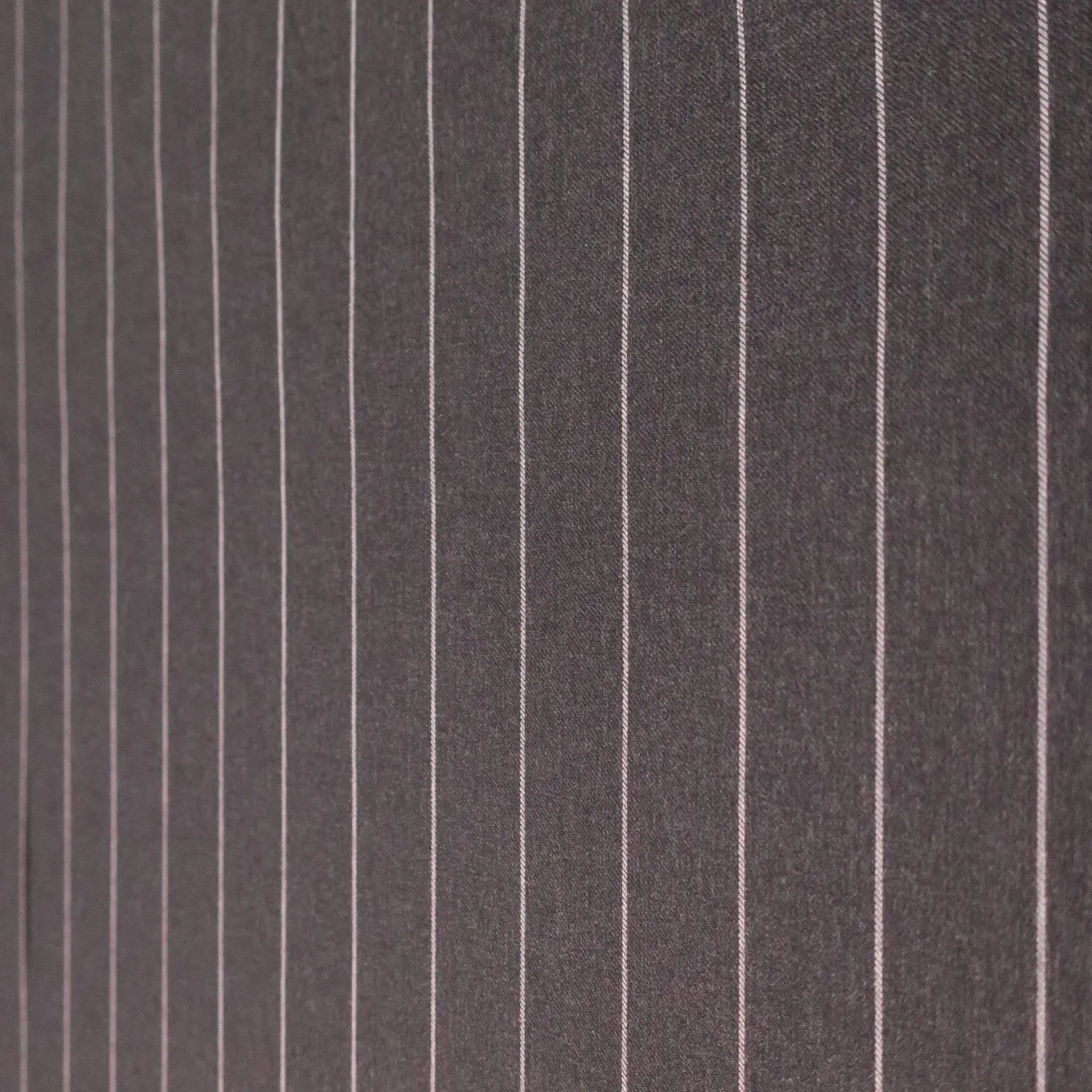 Charcoal and White Striped Loro Piana Wool Suiting Fabric