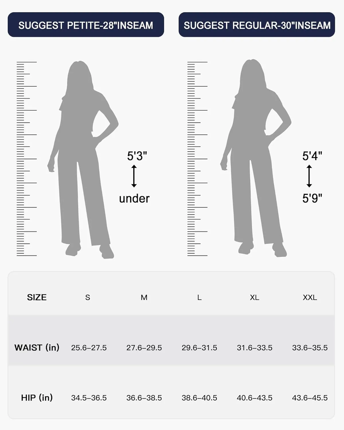 CL convallaria Womens Wide Leg Trouser Yoga Pants with Pockets High Waist Stretchy Work Casual Pant Petite Regular