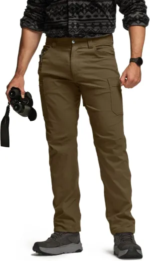 CQR Men's Cool Flex Tactical Pants, Water Resistant Lightweight Stretch Cargo Work Hiking Pants