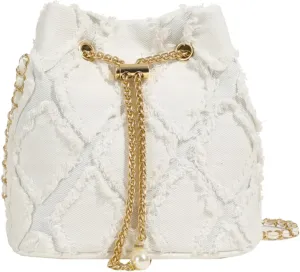 Denim Bucket Bag, Jean Purses for Women Denim Crossbody Bags Hobo Bag Drawstring Handbag