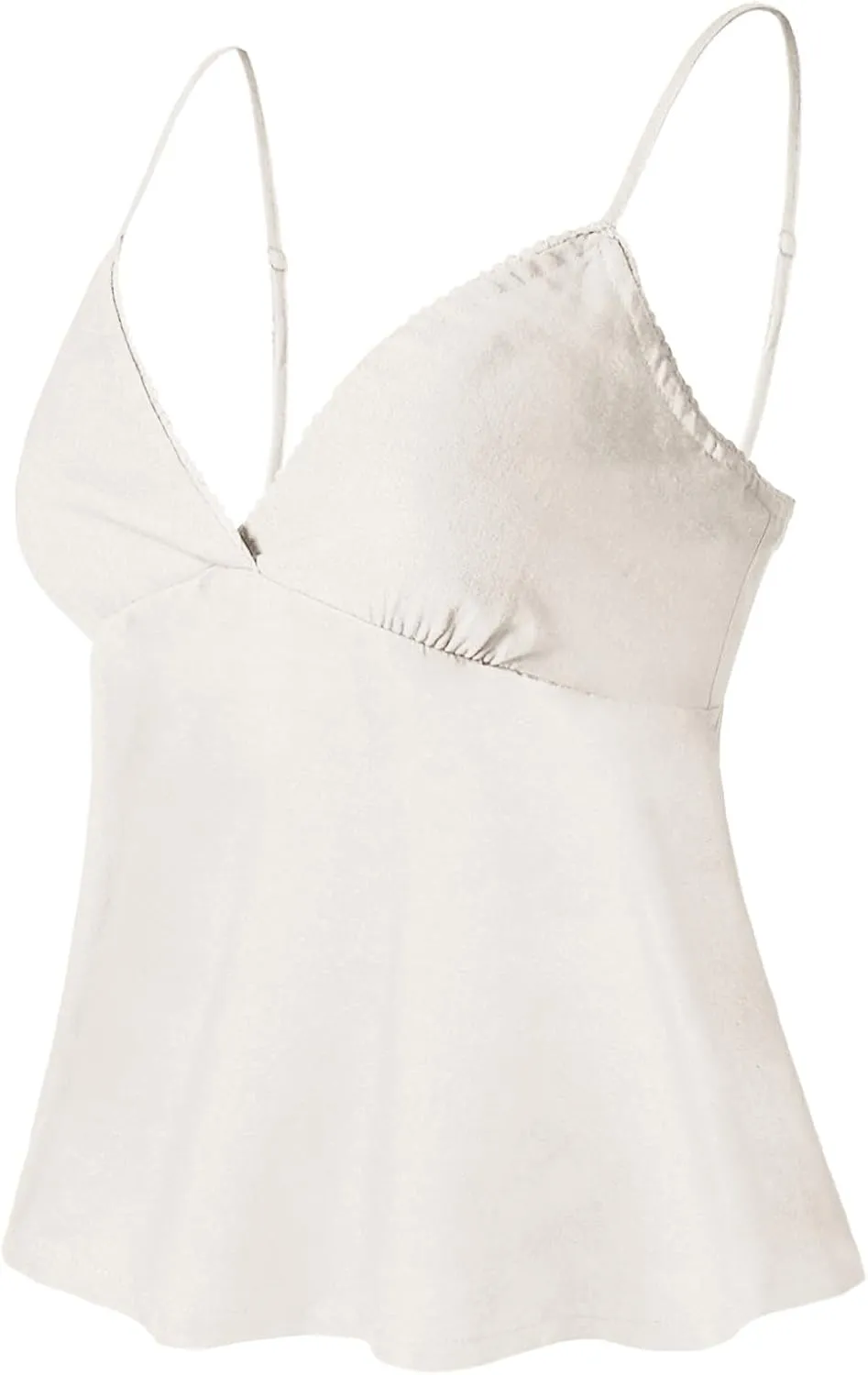 Design by Olivia Women's Casual Babydoll Sleeveless Tank Tops Tie Back Adjustable Spaghetti Straps Flowy Peplum Cami Shirt