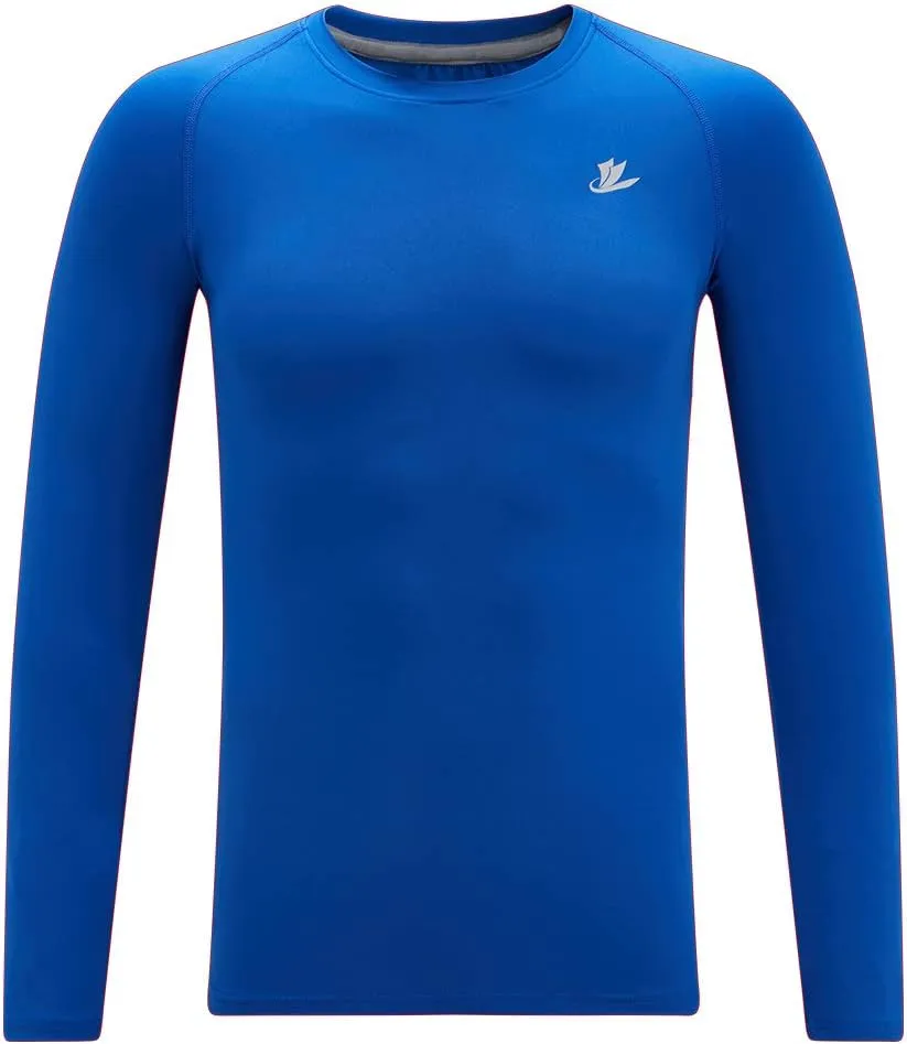 DEVOROPA Youth Boys Compression Shirt Long Sleeve Football Baseball Undershirt Quick Dry Kids Sports Baselayer Crewneck
