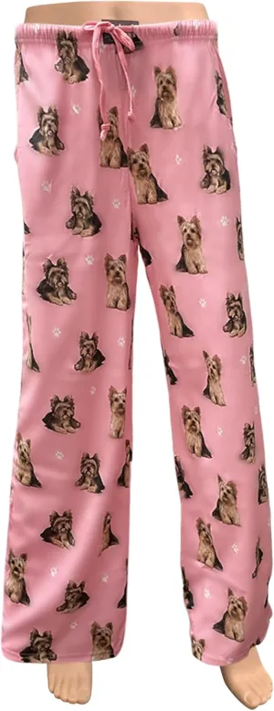 E & S Imports Women's Yorkie Dog Lounge Pants - Pajama Pants Pajama Bottoms - Large