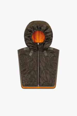 Elements Quilt Zip Hood - Peat / Clementine
