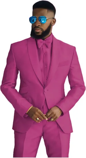 Fashion Satin Suits for Men Shawl Lapel Prom Tuxedos 2 Pcs Coat Trousers Regular Fit Blazer Pants for Evening Party