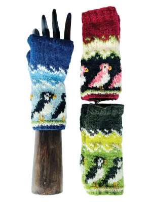 Fingerless Gloves Birds Multicolor