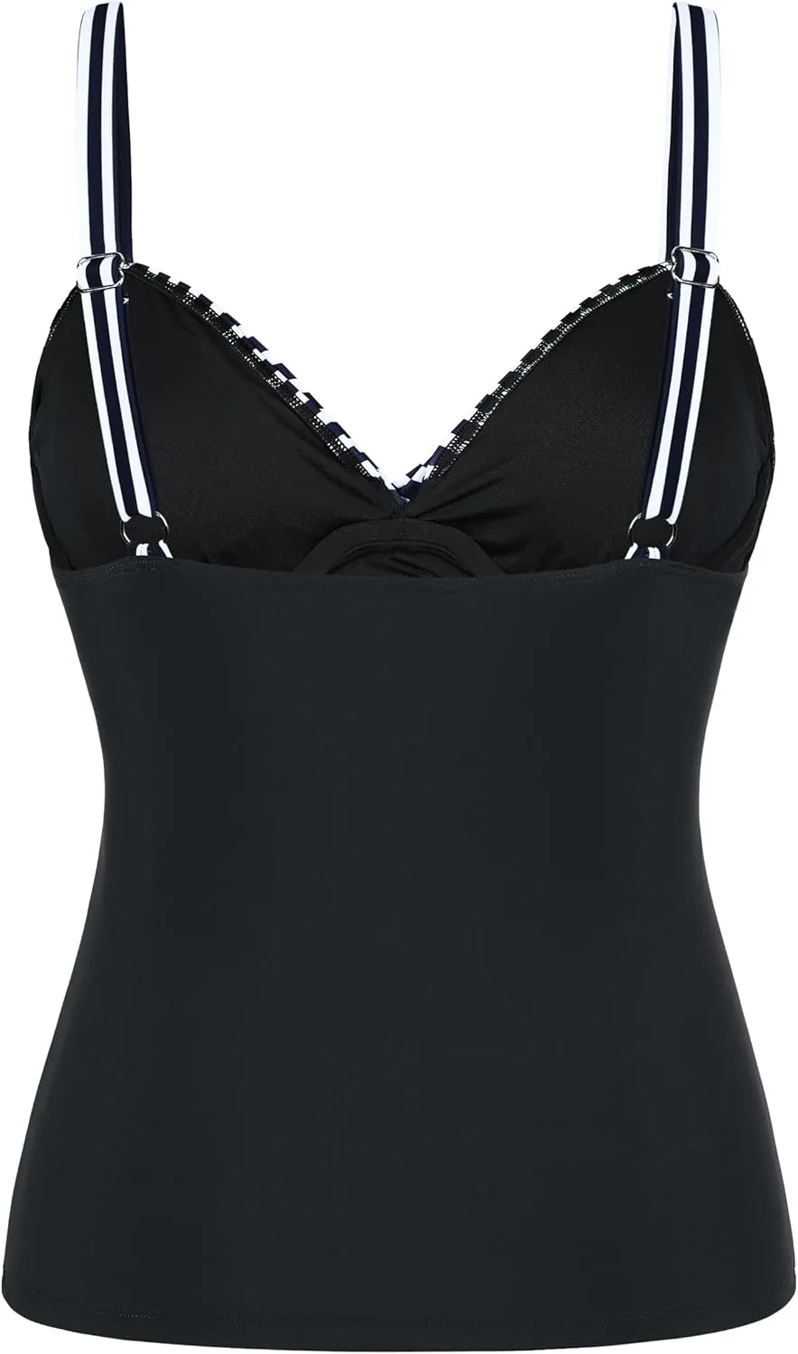 Firpearl Womens Underwire Tankini Top Only Twist V Neck Swimsuits for Big Busted Ruched Tummy Control Bathing Suit Tops