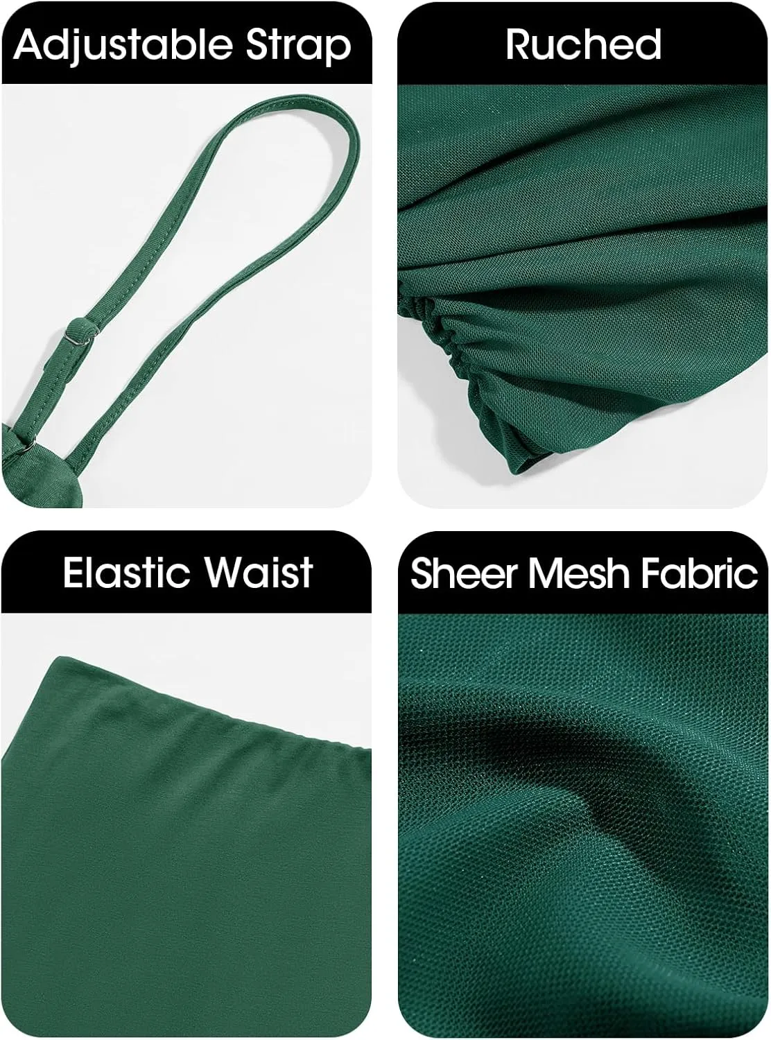 Fisoew Womens 2 Piece Skirt Dress Set Summer Sheer Mesh Ruched Camisole Tops Maxi Skirts Sexy Bodycon Sets