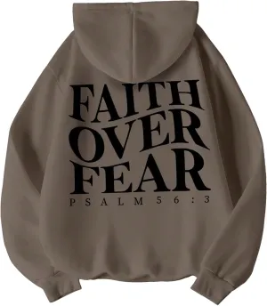 Floerns Women's Letter Graphic Print Long Sleeve Drawstring Hoodie Sweatshirt