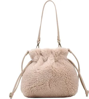 Fluffy Purse, Faux Fur Purses for Women Furry Crossbody Bucket Bags Fuzzy Shoulder Tote Bag